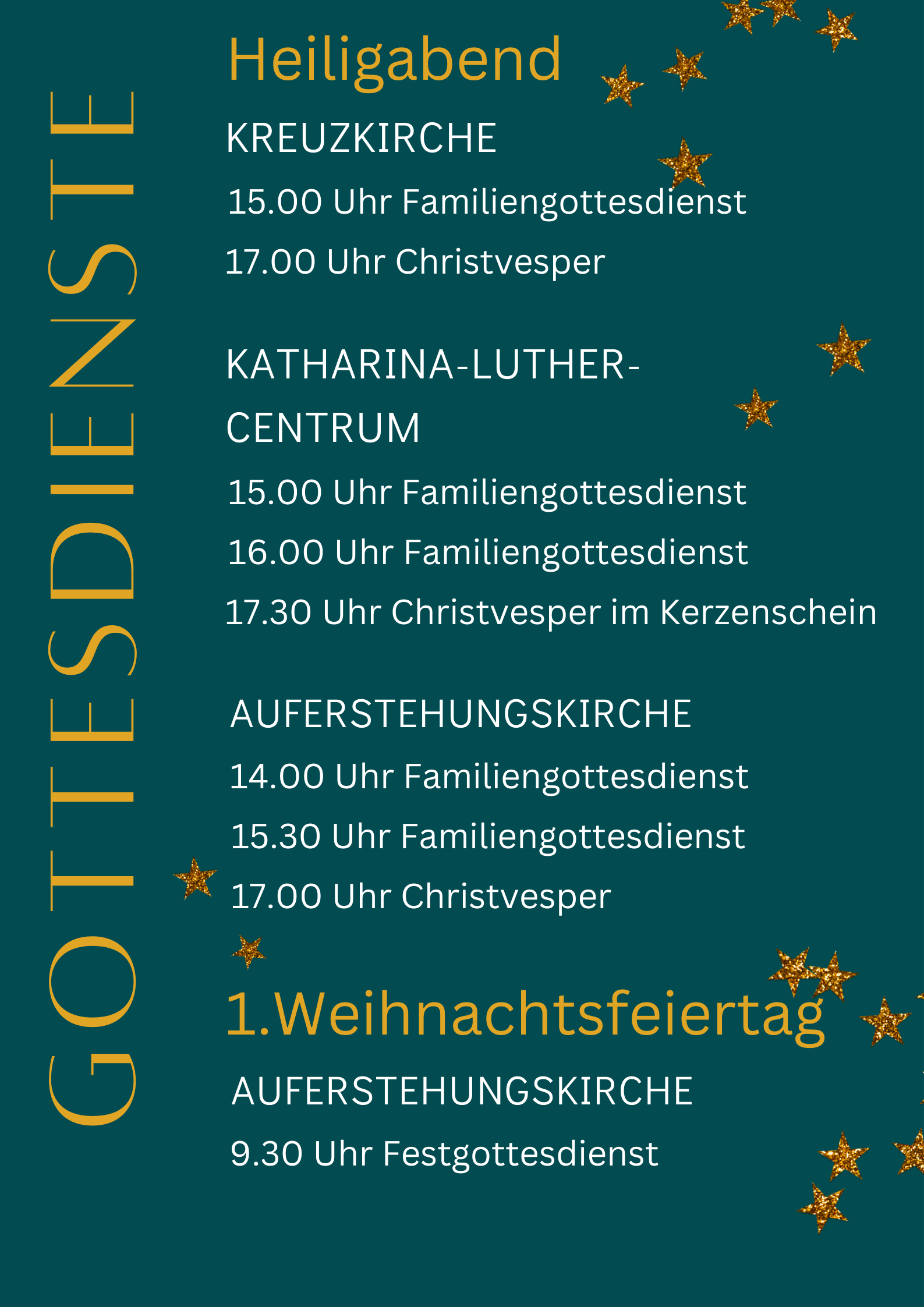 Gottesdienste an Weihnachten